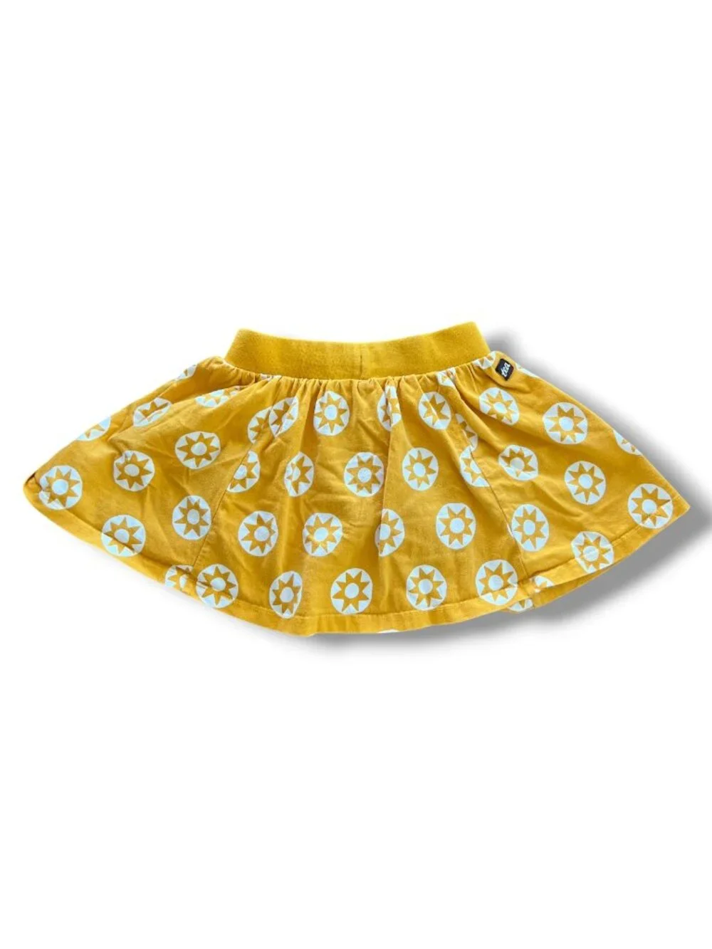 Tea Collection Gold Mustard Yellow White Sun Print Skort Size 2